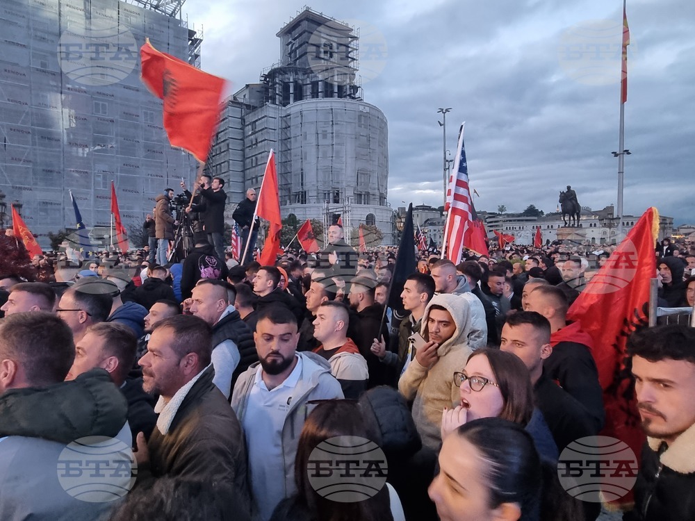Република Северна Македония - митинг - Демократичен съюз за интеграция - Коалиция "Европейски Фронт"