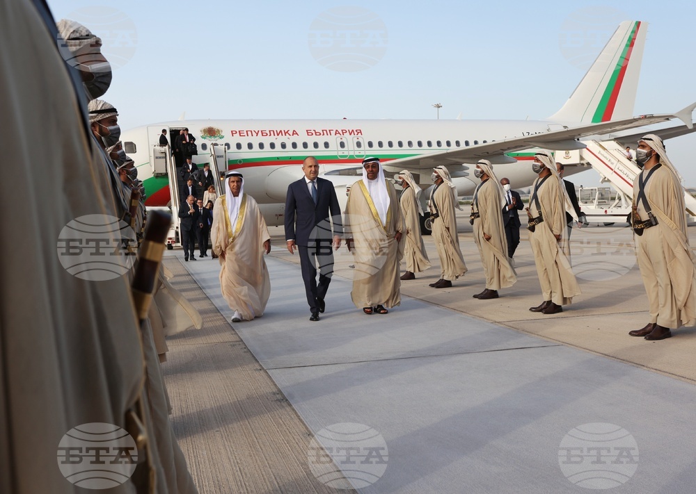 President Radev Arrives in Abu Dhabi for Two-day Official Visit to UAE