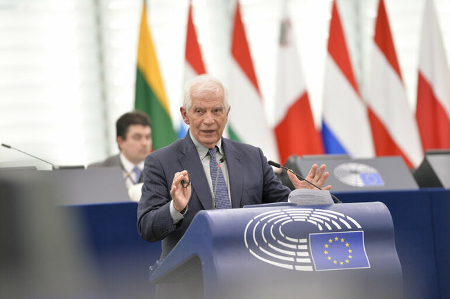 Ръководителят на европейската дипломация говори пред Европейския парламент за усилията на ЕС да конфискува замразените руски активи