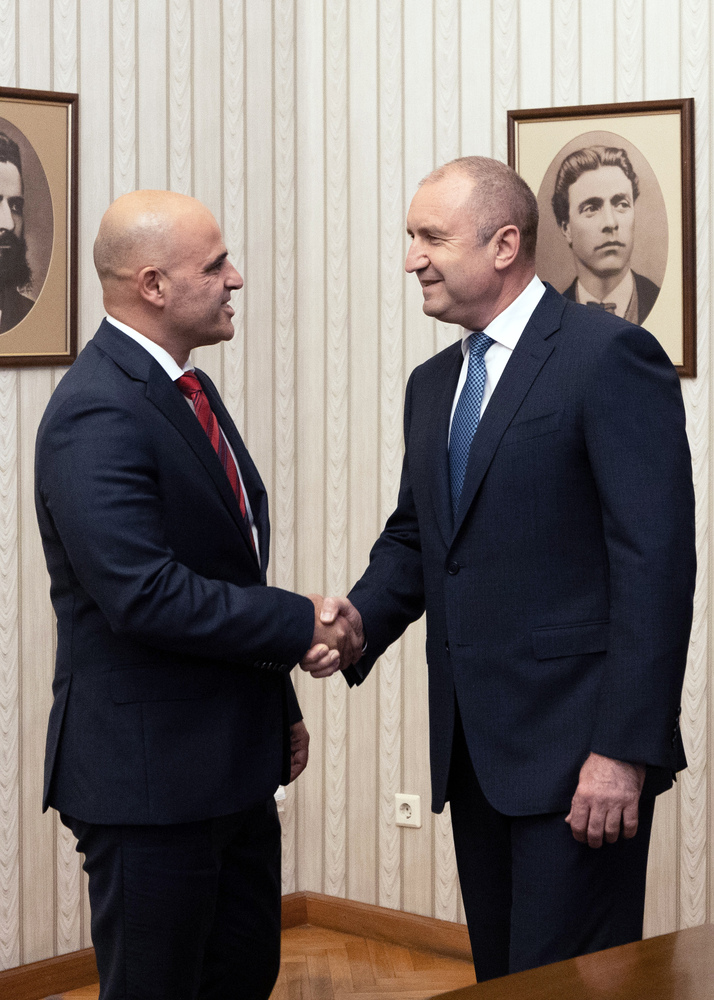 Доставките на електроенергия и съвместните проекти в областта на икономиката обсъдиха президентът Румен Радев и министър-председателят на РСМ Димитър Ковачевски