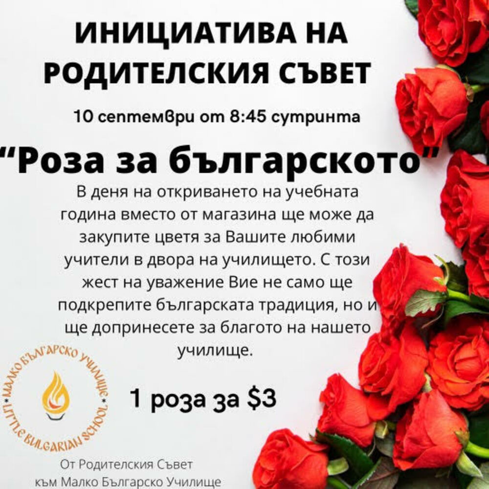 Благотворителна кампания “Роза за българското” организира Малко българско училище в Чикаго