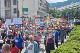 Република Северна Македония - Съюз на синдикатите на Македония - протестен марш