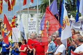 Република Северна Македония - Съюз на синдикатите на Македония - протестен марш