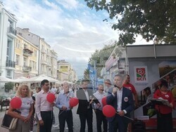 откриване на предизборният павилион на "БСП за България“ на пл. "Стефан Стамболов" в Пловдив