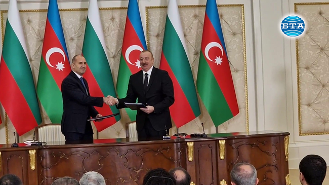 Декларация за стратегическо партньорство между Република България и Република Азербайджан подписаха президентите Румен Радев и Илхам Алиев
