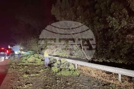 Бургас - пътят Бургас-Поморие след бурята