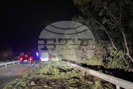 Бургас - пътят Бургас-Поморие след бурята