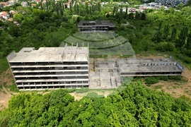 Горна баня - изглед с дрон над терена определен за национална детска болница