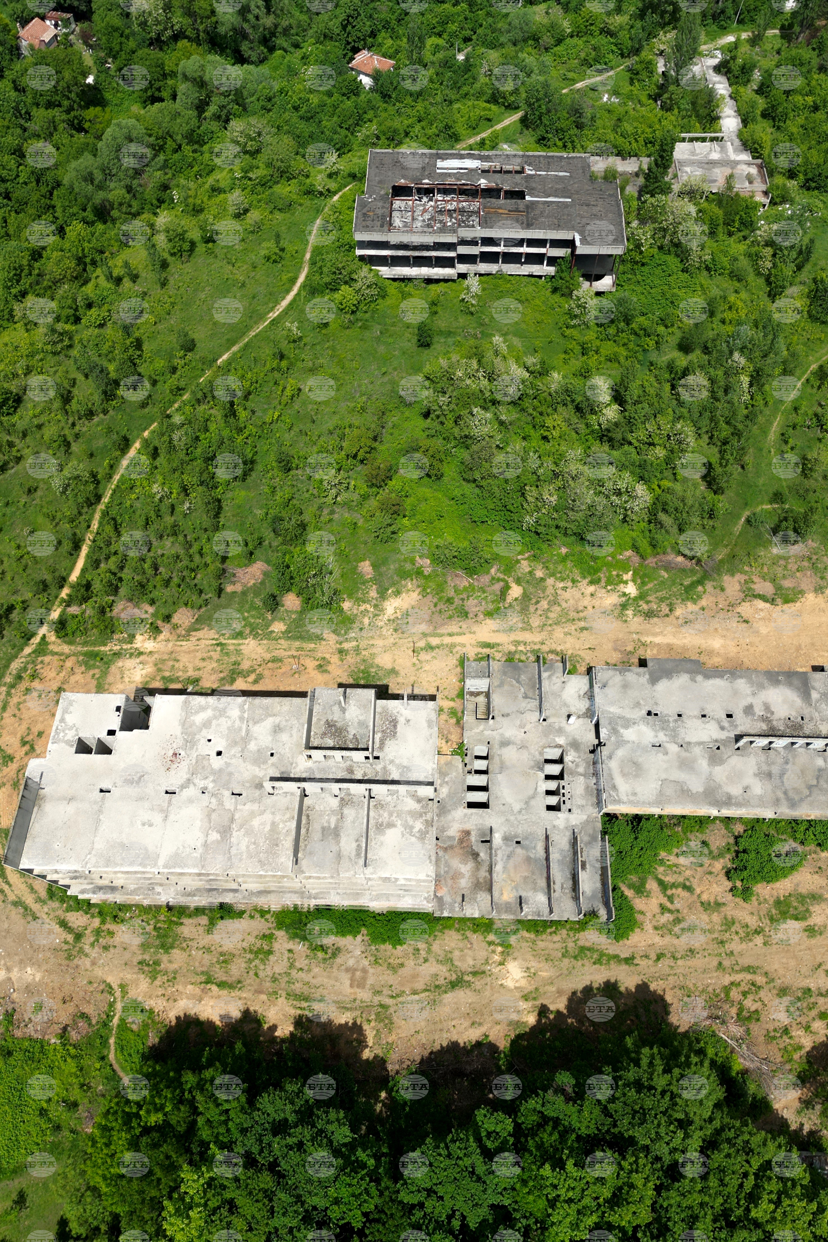 Горна баня - изглед с дрон над терена определен за национална детска болница