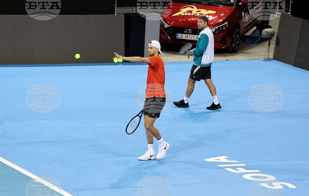 Григор Димитров - тренировка - Sofia Open 2022