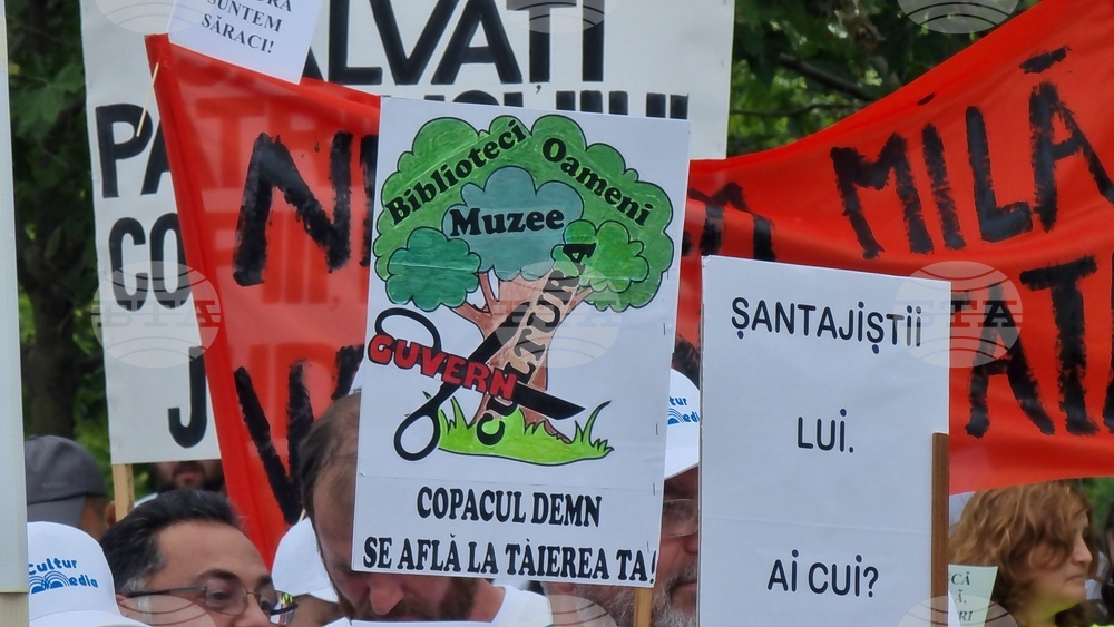 Румъния - служители от общински музеи - протест