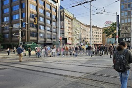 Протест срещу промените в движението в центъра на София