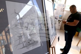 Италия - Румен Радев - откриване на изложба "Атон в рисунки и фотографии"