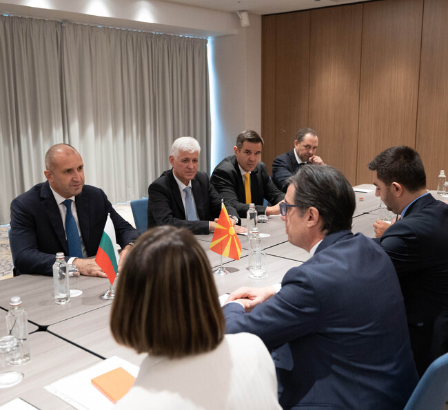 Президентите Румен Радев и Стево Пендаровски обсъдиха възможностите за по-активно партньорство на България и РСМ в енергетиката