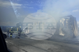 Околовръстен път - катастрофа - камион - пожар