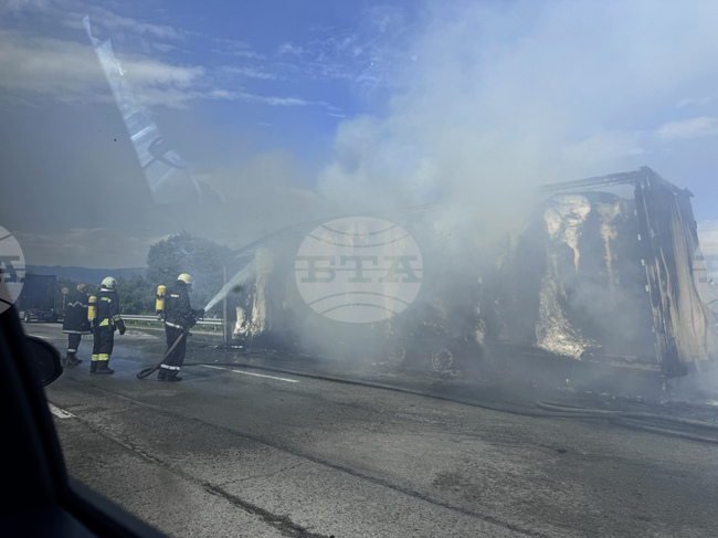 Околовръстен път - катастрофа - камион - пожар