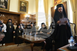 Свети синод -  Знеполски епископ Арсений - обявяване за Сливенски митрополит - церемония