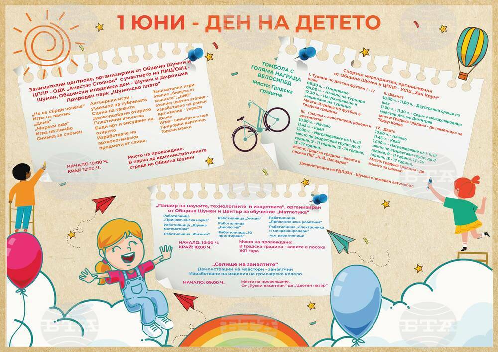 Община Шумен ще отбележи Деня на детето – 1 юни с множество инициативи