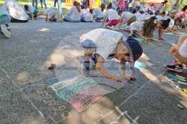 Разград - рисунка на асфалт - празник