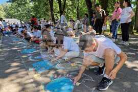 Разград - рисунка на асфалт - празник