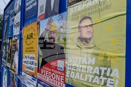 Румъния - избори - плакати - местните избори - избори за Европейски парламент