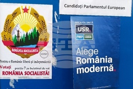 Румъния - избори - плакати - местните избори - избори за Европейски парламент