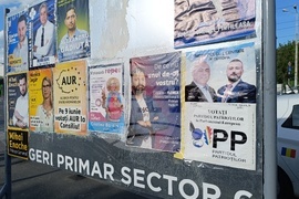 Румъния - избори - плакати - местните избори - избори за Европейски парламент