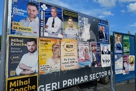 Румъния - избори - плакати - местните избори - избори за Европейски парламент