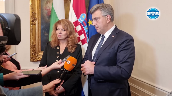 Вицепрезидентът Илияна Йотова и хърватският премиер Андрей Пленкович обсъдиха двустранните отношения и процеса на присъединяване към Шенген