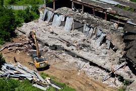 Горна баня - детска болница - разчистване на терена