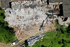 Горна баня - детска болница - разчистване на терена