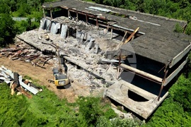 Горна баня - детска болница - разчистване на терена