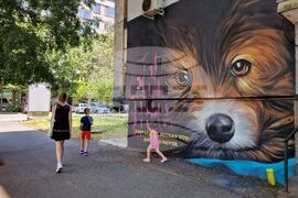 Бургас - жилищна сграда - графити