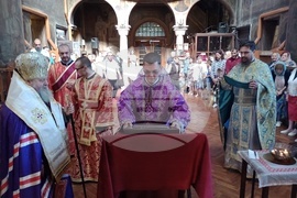 Велико Търново - икона с мощи на свети Никифор Прокажения - посрещане