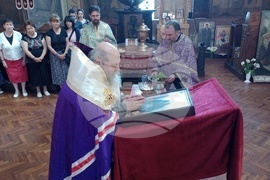 Велико Търново - икона с мощи на свети Никифор Прокажения - посрещане