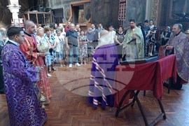 Велико Търново - икона с мощи на свети Никифор Прокажения - посрещане