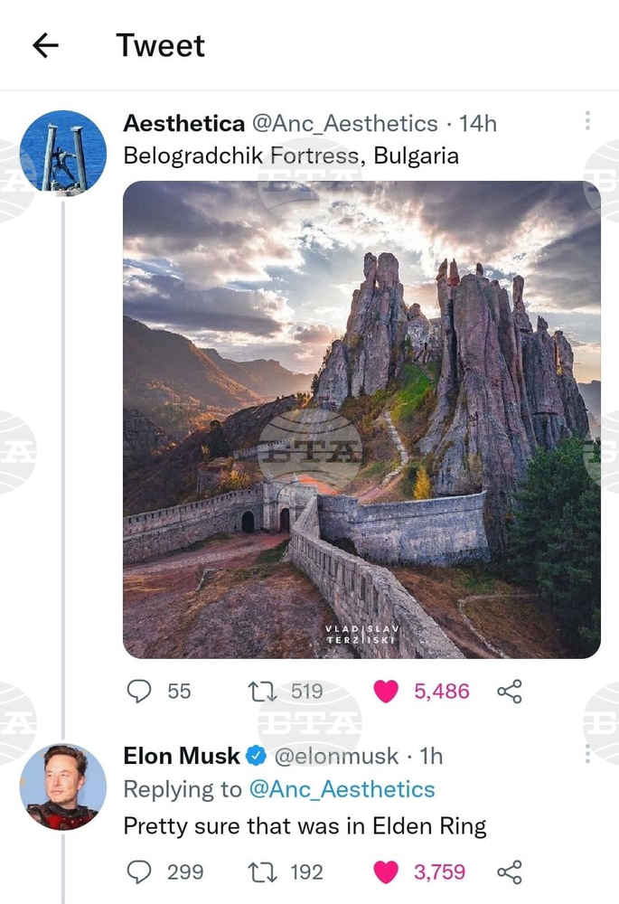 Elon Musk Likens Belogradchik Rocks to Fantasy Land, Tourism Minister Invites Him to Visit
