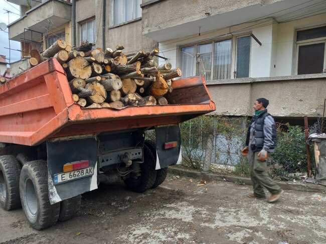 По разпореждане на кмета Илко Стоянов! Община Благоевград дарява дървесина, придобита от почистването на коритото на р. Благоевградска Бистрица, на социално слаби жители