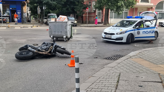 Водач на мотоциклет е пострадал при пътнотранспортно произшествие в Шумен