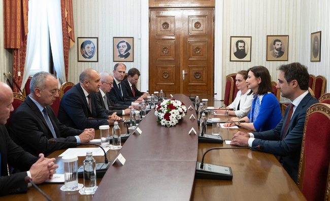 Прессекретариат на президента: Инвестициите в иновации и ефективното прилагане на финансовите програми на ЕС за насърчаване на масовия спорт сред младите хора у нас обсъди президентът Румен Радев с комисаря Илиана Иванова