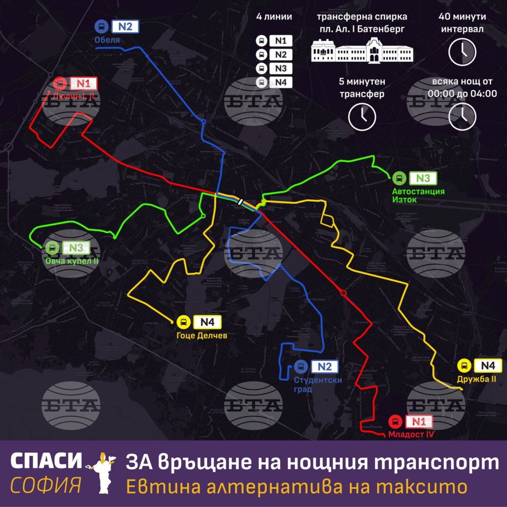 "Спаси София" настоява за връщане на нощния градски транспорт