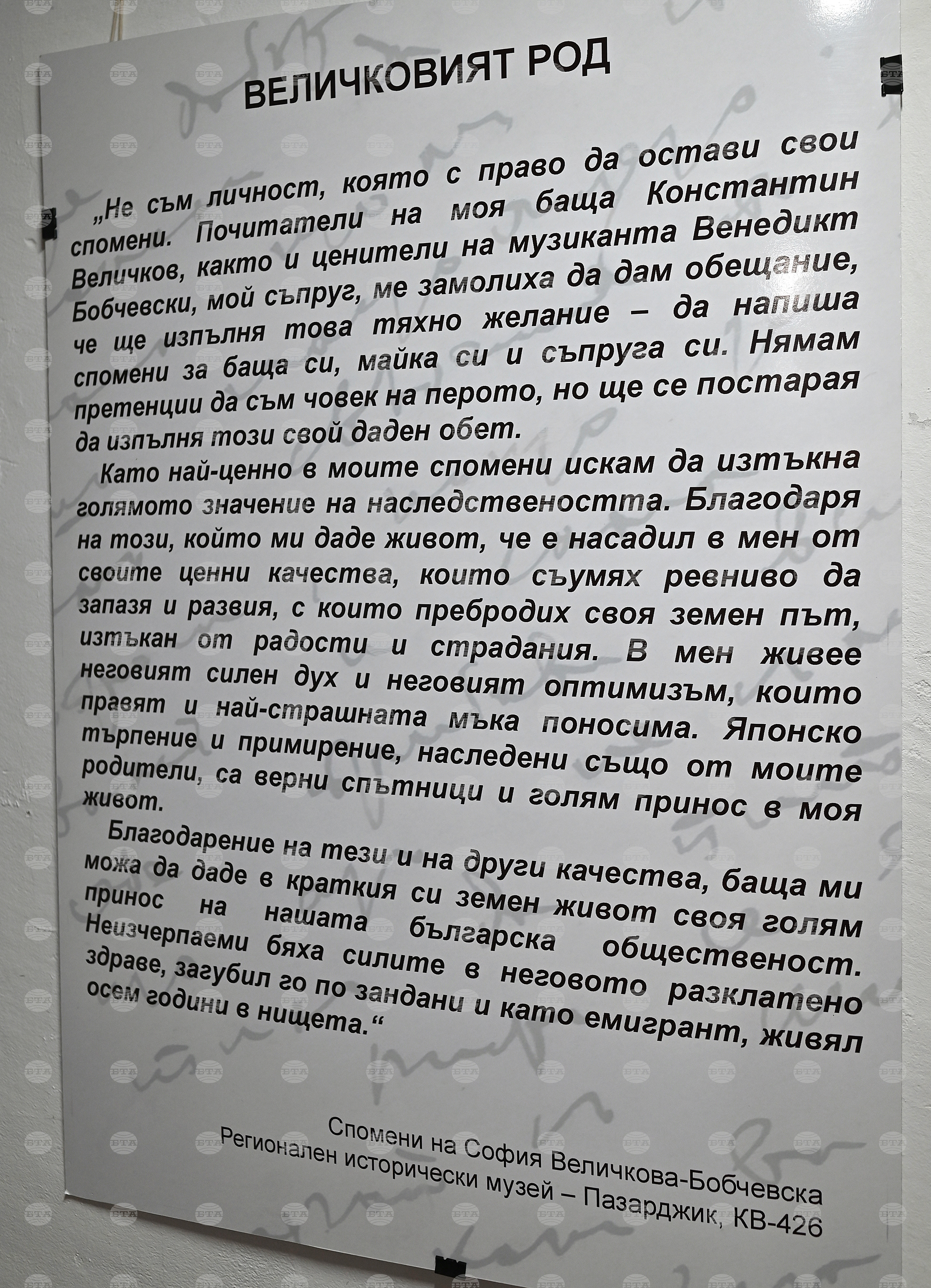 Берковица - „Величковият род“ - изложба