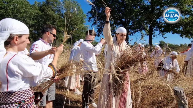 Възстановка на традиционната жътва бе направена във фолклорна къща музей „Гърнатскине конаци“ край Момчилград