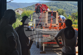 Петрич - Исторически музей - статуя - транспортиране