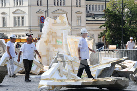 Храм-паметник "Св. Александър Невски" - "Рилският пустинник" - сцена - декори - монтажни дейности