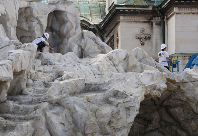 Храм-паметник "Св. Александър Невски" - "Рилският пустинник" - сцена - декори - монтажни дейности