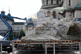 Храм-паметник "Св. Александър Невски" - "Рилският пустинник" - сцена - декори - монтажни дейности