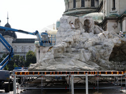 Храм-паметник "Св. Александър Невски" - "Рилският пустинник" - сцена - декори - монтажни дейности