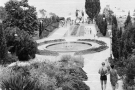 Поглед към курорта "Златни пясъци"  през юли 1968 г.