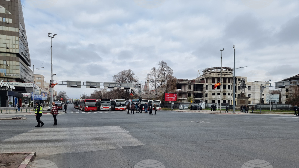 Република Северна Македония - градския транспорт - протест